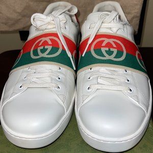Gucci White GG Band Sneakers Sz 12